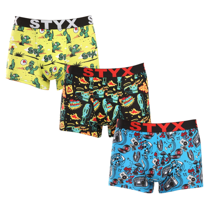 3PACK Pánské boxerky Styx art sportovní guma nadrozměr (3R13188) 5XL, trenky / trenýrky