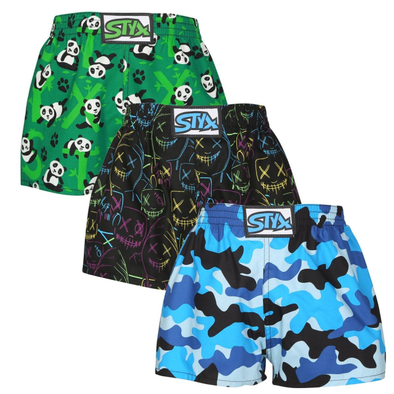 3PACK dětské trenky Styx art klasická guma vícebarevné (3J18023) 4-5 let, trenýrky