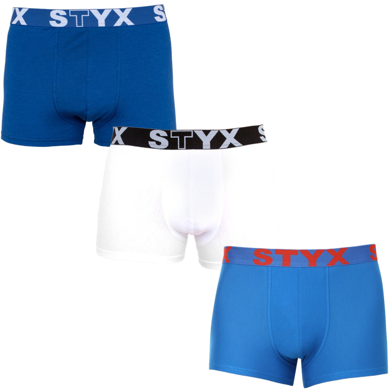 3PACK pánské boxerky Styx sportovní guma nadrozměr vícebarevné (3R96817) 4XL, trenky / trenýrky