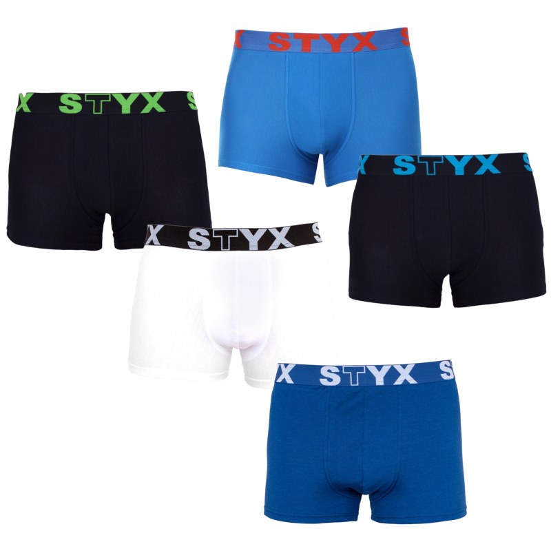 5PACK pánské boxerky Styx sportovní guma nadrozměr vícebarevné (5R9612817) 4XL, trenky / trenýrky