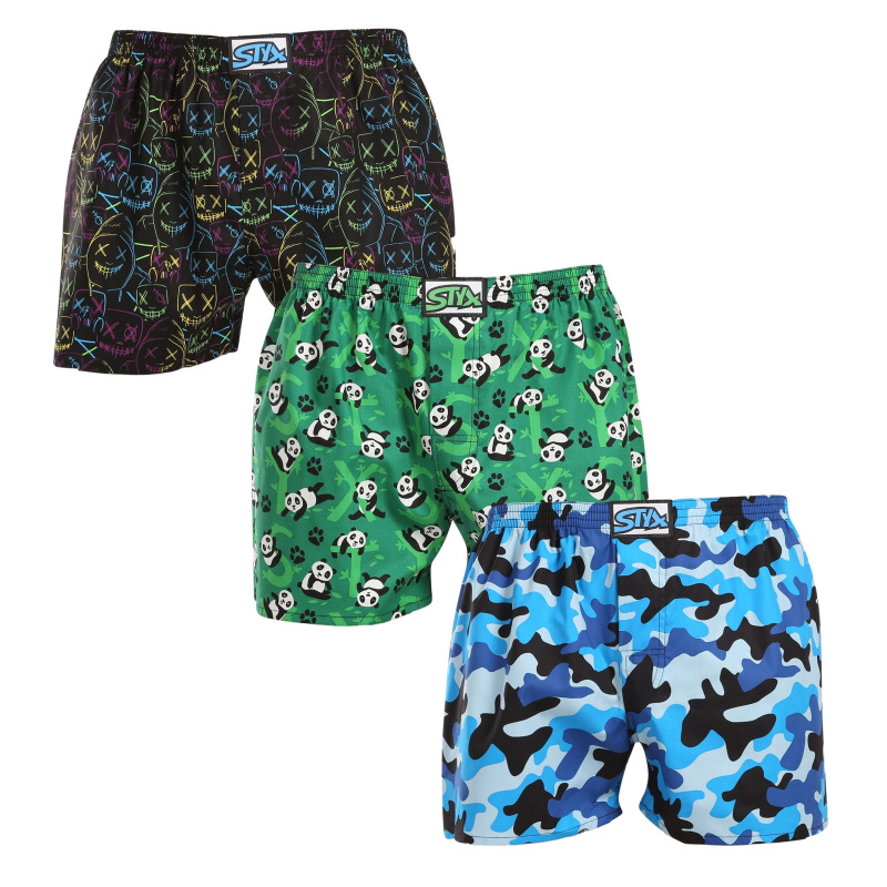 3PACK pánské trenky Styx art klasická guma vícebarevné (3A18023) XL, trenýrky