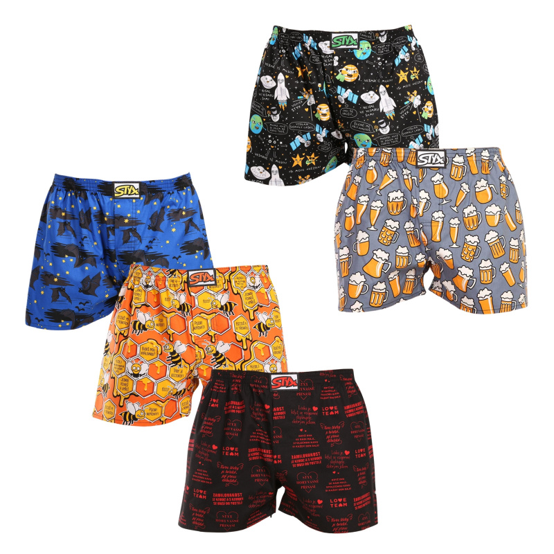 5PACK pánské trenky Styx art klasická guma vícebarevné (5A1376789) L, trenýrky