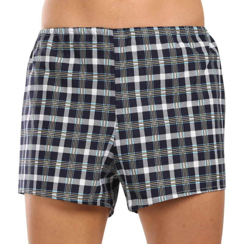 Klasické pánské trenky Foltýn vícebarevné kostky extra nadrozměr (KN82) 9XL, trenýrky