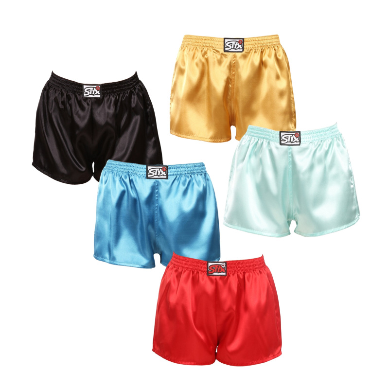 5PACK dámské trenky Styx klasická guma saténové vícebarevné (5L0635072) 3XL, trenýrky