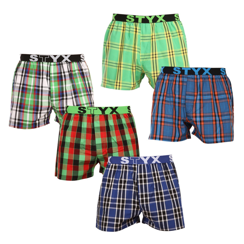 5PACK pánské trenky Styx sportovní guma vícebarevné (5B0888001) M, trenýrky
