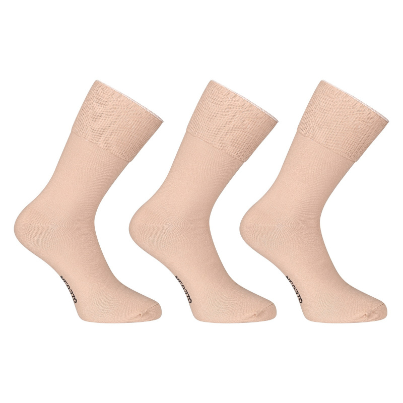3PACK ponožky Nedeto vysoké medic béžové (3PMV003) L