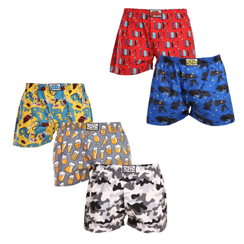 5PACK pánské trenky Styx art klasická guma vícebarevné (5A1377909) M, trenýrky