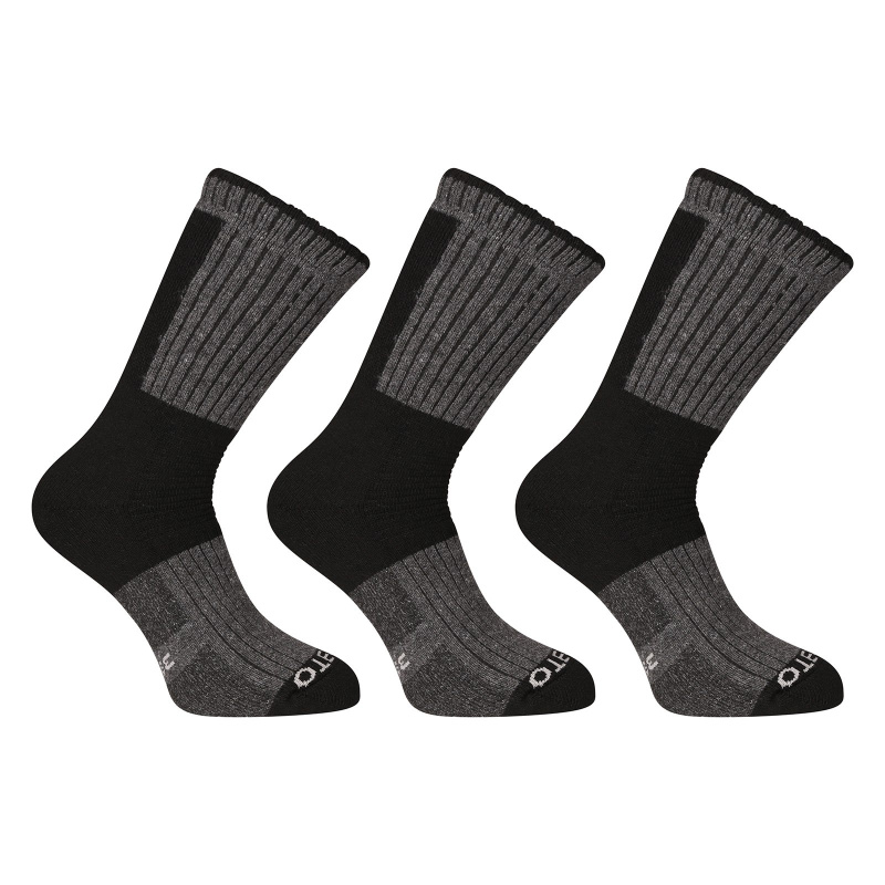 3PACK ponožky Nedeto vysoké zimní černé (3NWC1) XL