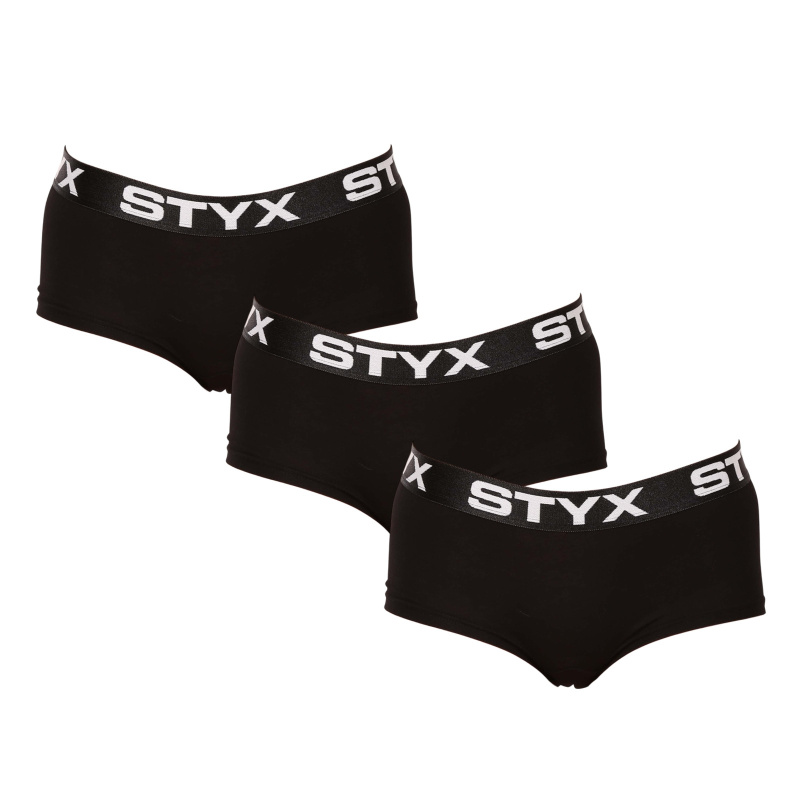 3PACK dámské kalhotky Styx s nohavičkou černé (3IN0960) M