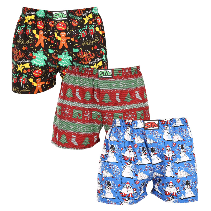 3PACK pánské trenky Styx art klasická guma vícebarevné (3A16814) M, trenýrky