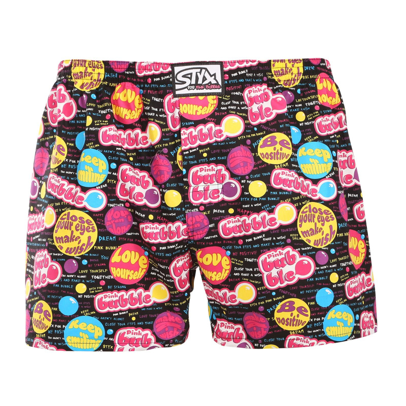 Pánské trenky Styx art klasická guma Pink Bubble (A1857) XXL, trenýrky