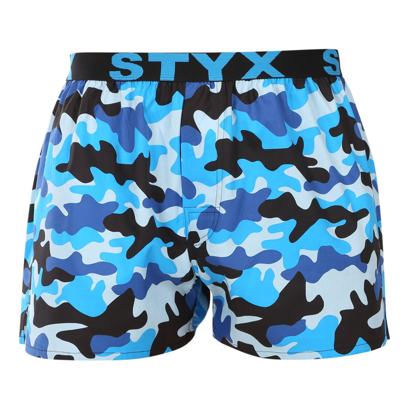 Pánské trenky Styx art sportovní guma maskáč modrý (B1850) XXL, trenýrky