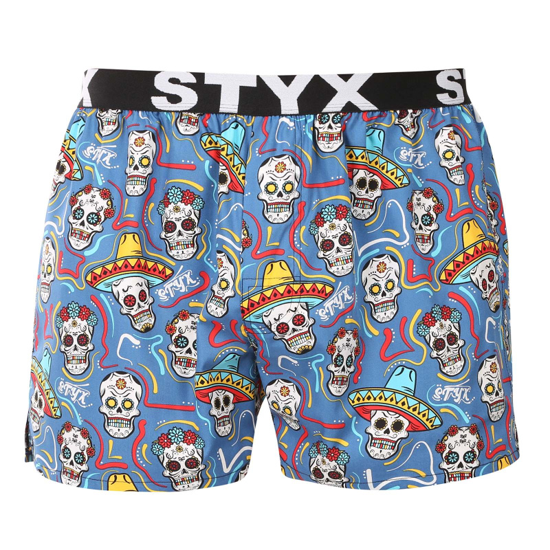 Pánské trenky Styx art sportovní guma lebky (B1856) XL, trenýrky