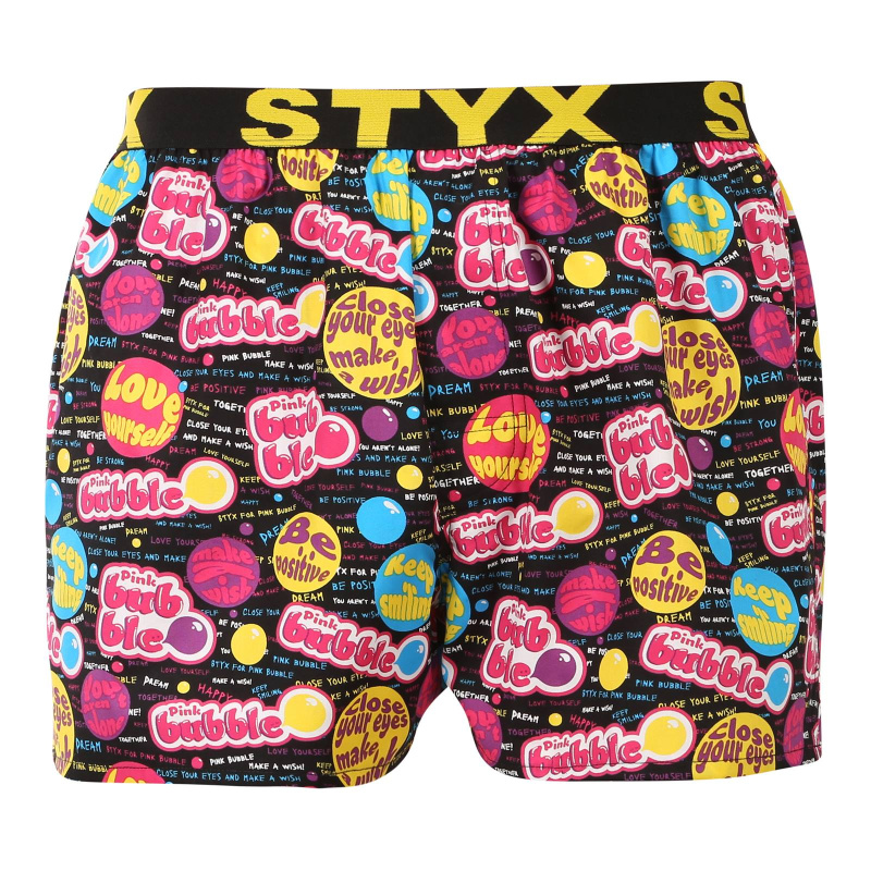 Pánské trenky Styx art sportovní guma Pink Bubble (B1857)  S, trenýrky