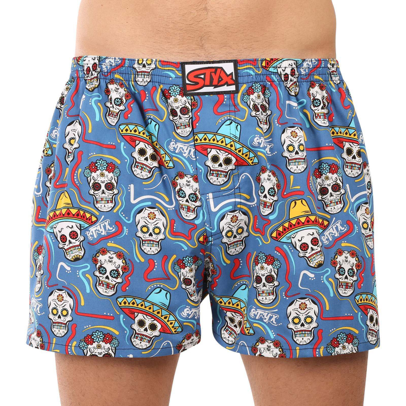 Pánské trenky Styx art klasická guma nadrozměr lebky (E1856) 4XL, trenýrky