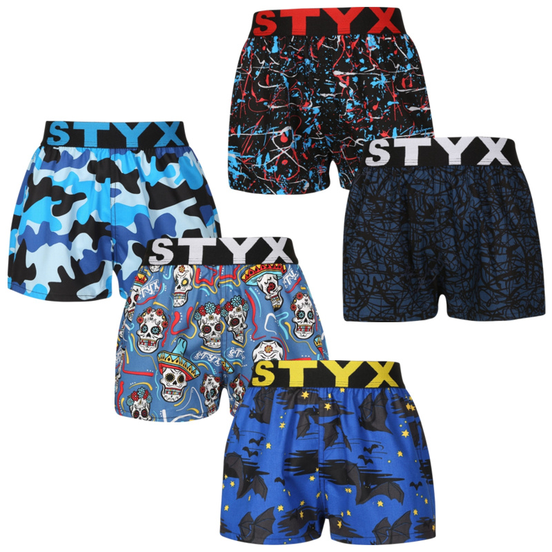 5PACK Dětské trenky Styx art sportovní guma vícebarevné (5BJ1790146) 4-5 let, trenýrky