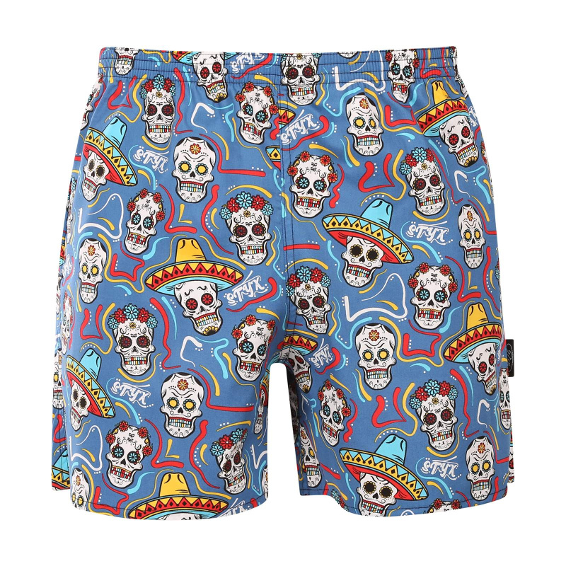 Pánské domácí trenky s kapsami Styx lebky (D1856) XL, trenýrky