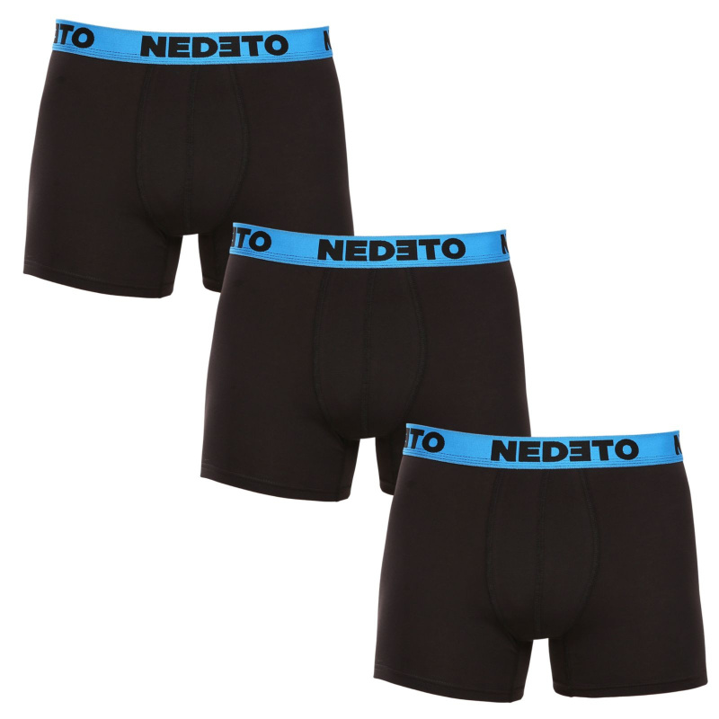 3PACK pánské boxerky Nedeto černé (3NBC5) 3XL, trenky / trenýrky