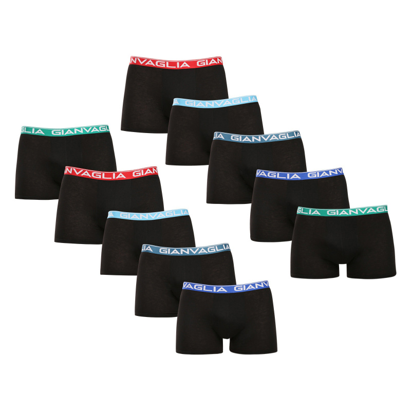 10PACK pánské boxerky Gianvaglia černé (026) L, trenky / trenýrky