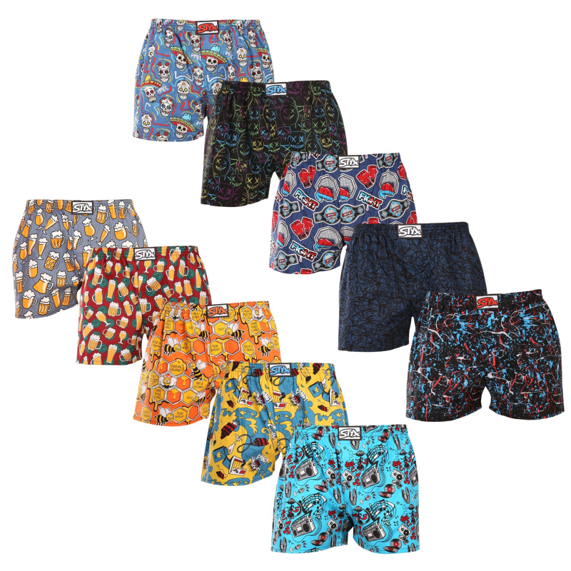 10PACK pánské trenky Styx art klasická guma vícebarevné (10A137684013456) M, trenýrky