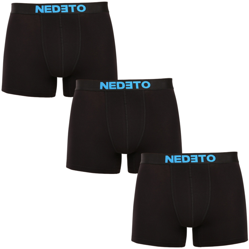 3PACK pánské boxerky Nedeto černé (3NBC10) XL, trenky / trenýrky
