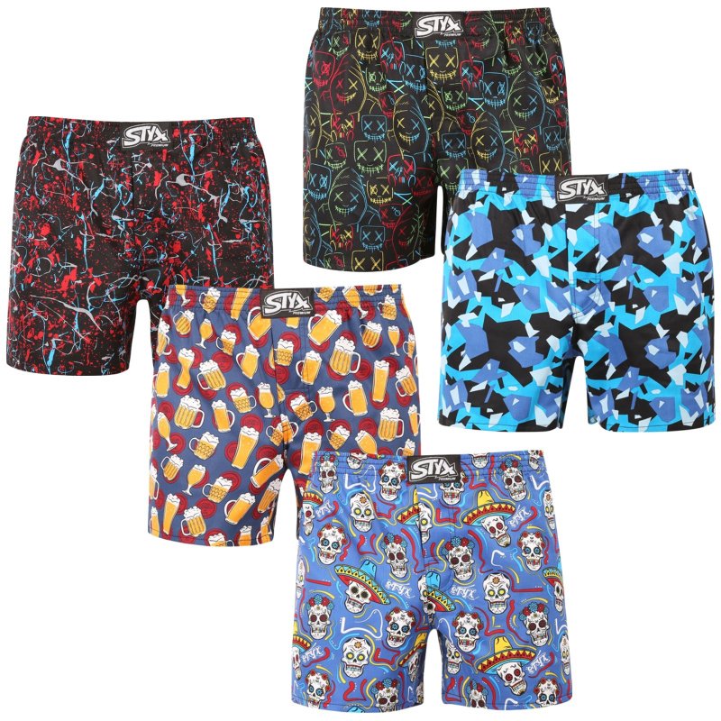 5PACK pánské trenky Styx premium art klasická guma (5AP1834568) L, trenýrky