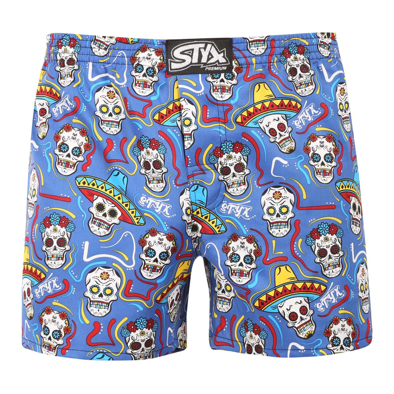 Pánské trenky Styx premium art klasická guma lebky (AP1856) L, trenýrky