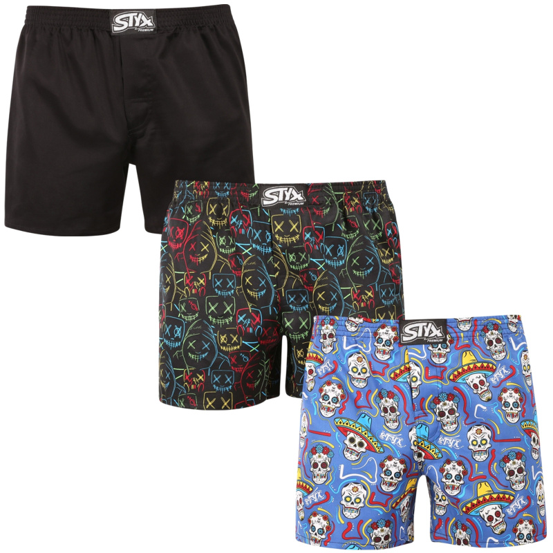 3PACK pánské trenky Styx premium art klasická guma (3AP09036) S, trenýrky