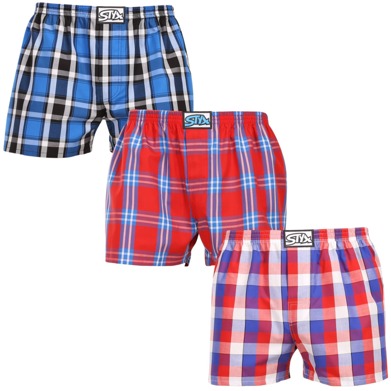 3PACK pánské trenky Styx klasická guma vícebarevné (3A110709) S, trenýrky