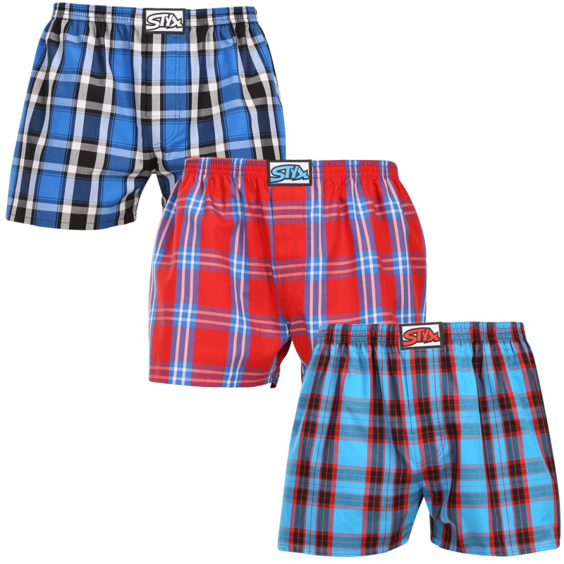 3PACK pánské trenky Styx klasická guma vícebarevné (3A110810) S, trenýrky