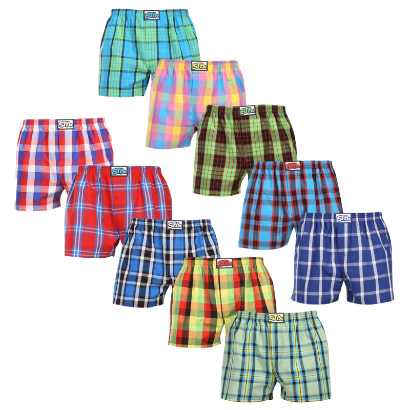 10PACK pánské trenky Styx klasická guma vícebarevné (10A110110) XXL, trenýrky