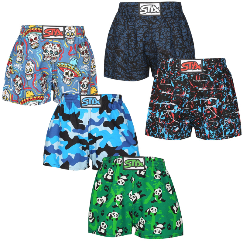 5PACK dětské trenky Styx art klasická guma vícebarevné (5J1801246) 9-11 let, trenýrky