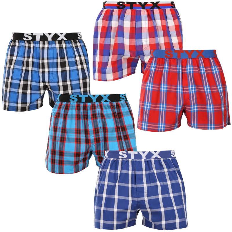 5PACK pánské trenky Styx sportovní guma vícebarevné (5B110610) L, trenýrky
