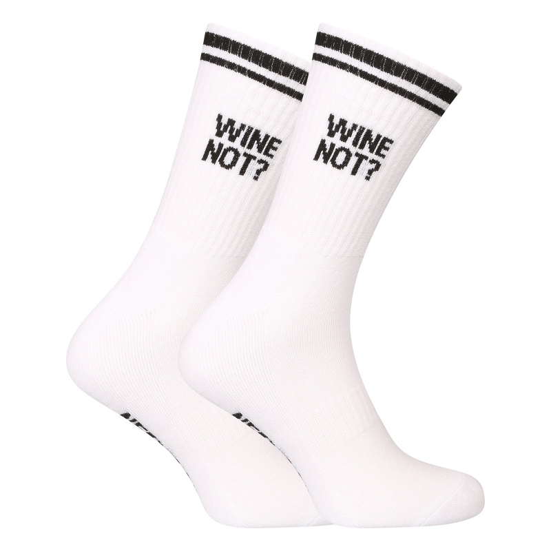 Ponožky Nedeto sportovní vysoké Wine not? bílé (1NOBT1) S