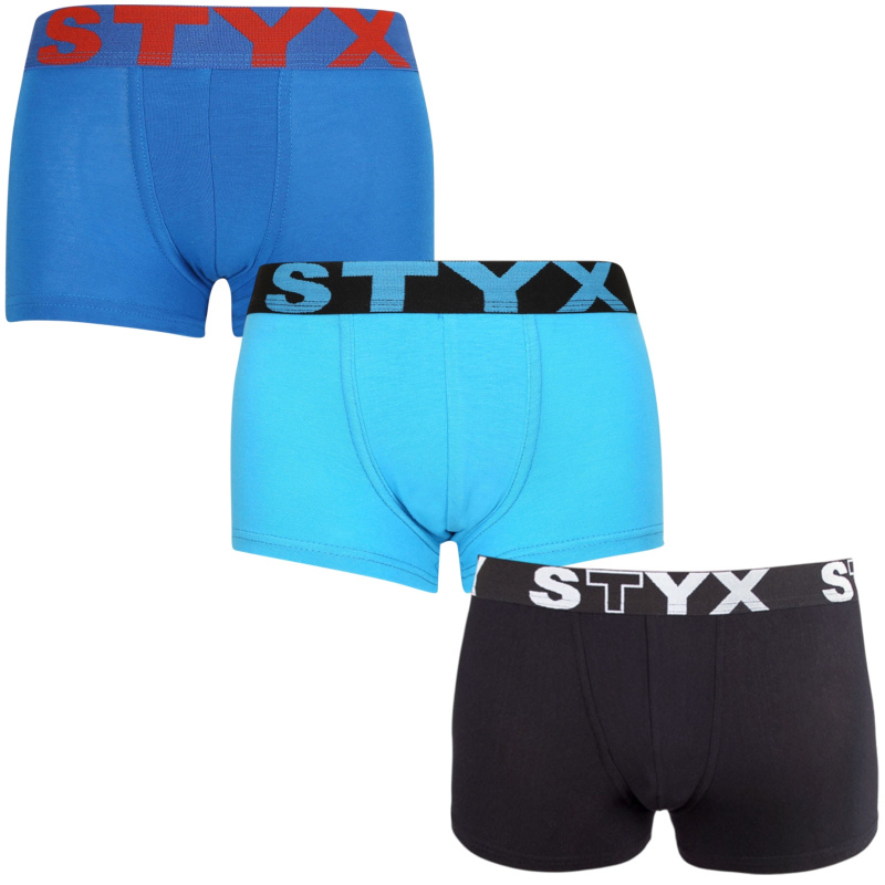 3PACK dětské boxerky Styx sportovní guma vícebarevné (3GJ09079) 6-8 let, trenky / trenýrky