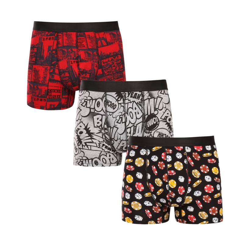 3PACK pánské boxerky Nedeto vícebarevné (3NBV1) M, trenky / trenýrky