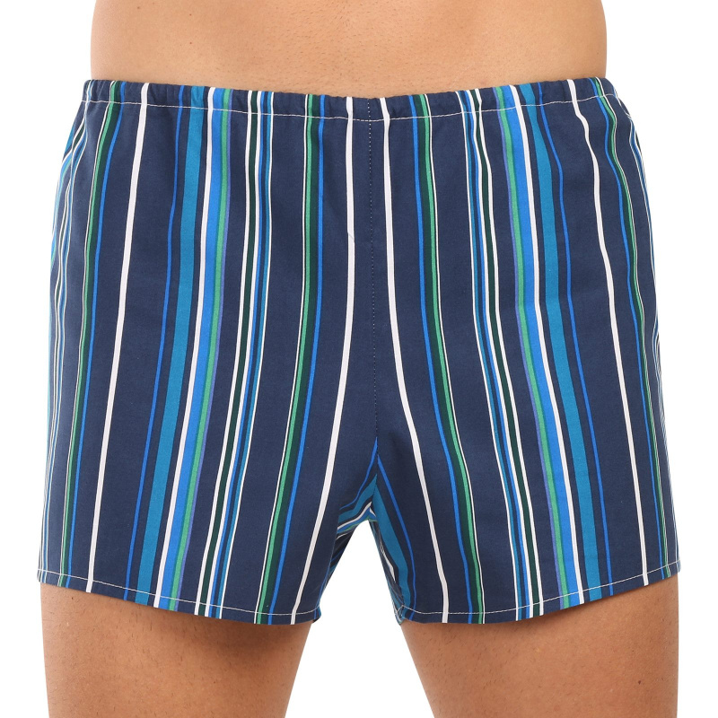 Klasické pánské trenky Foltýn modré proužky extra nadrozměr (KN84) 7XL, trenýrky