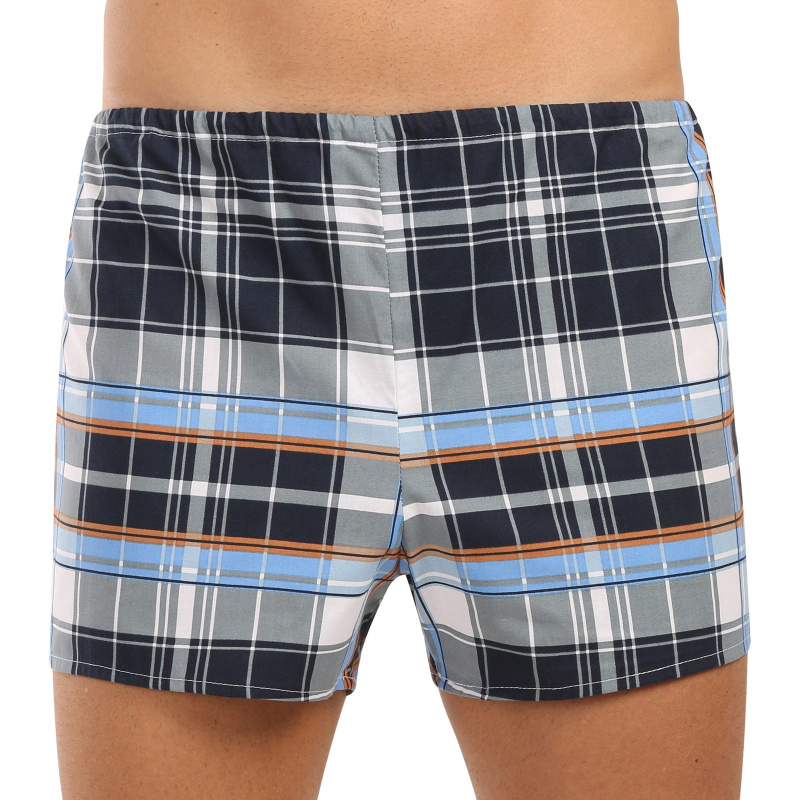 Klasické pánské trenky Foltýn vícebarevné kostky extra nadrozměr (KN85) 9XL, trenýrky