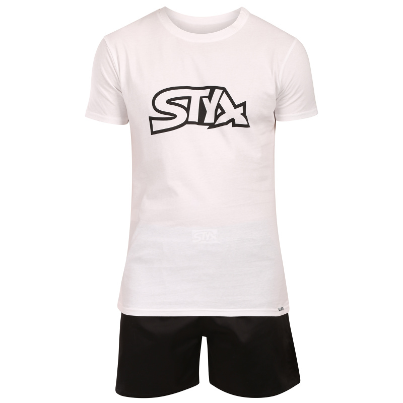 Pánské pyžamo Styx černobílé (PKP1061) S
