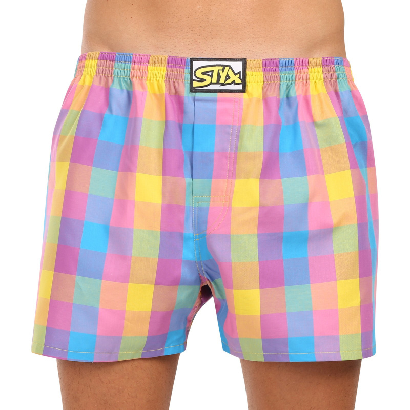 Pánské trenky Styx klasická guma nadrozměr vícebarevné (E1101) 5XL, trenýrky
