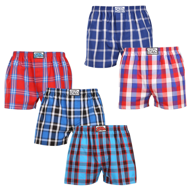 5PACK pánské trenky Styx klasická guma nadrozměr vícebarevné (5E110610) 3XL, trenýrky