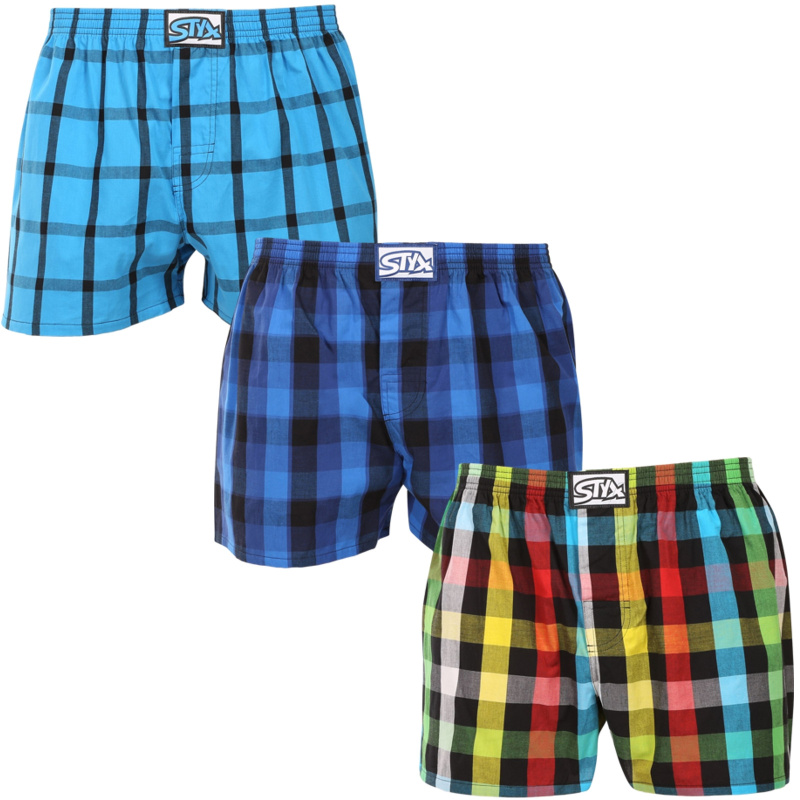 3PACK pánské trenky Styx klasická guma vícebarevné (3A010106) M, trenýrky