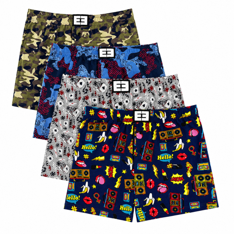 4PACK pánské trenky Nedeto vícebarevné (4NTV04) 3XL, trenýrky