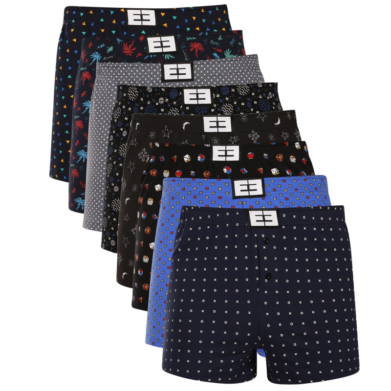 8PACK pánské trenky Nedeto vícebarevné (8NTV01) L, trenýrky
