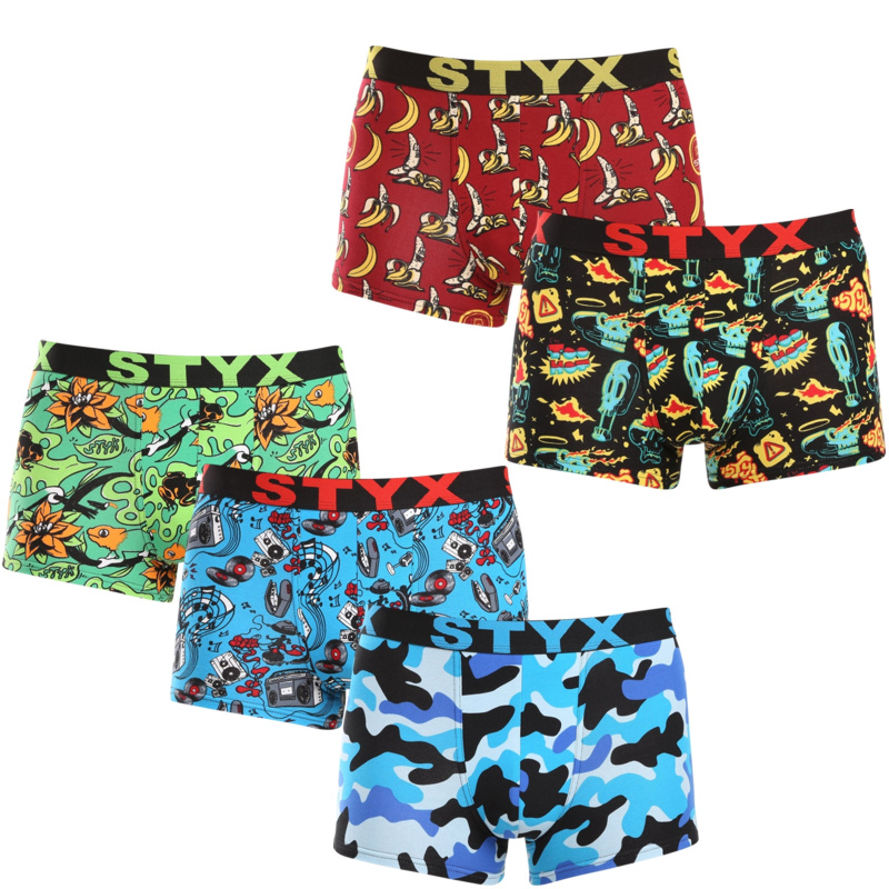 5PACK pánské boxerky Styx art sportovní guma vícebarevné (5G1398780) XL, trenky / trenýrky