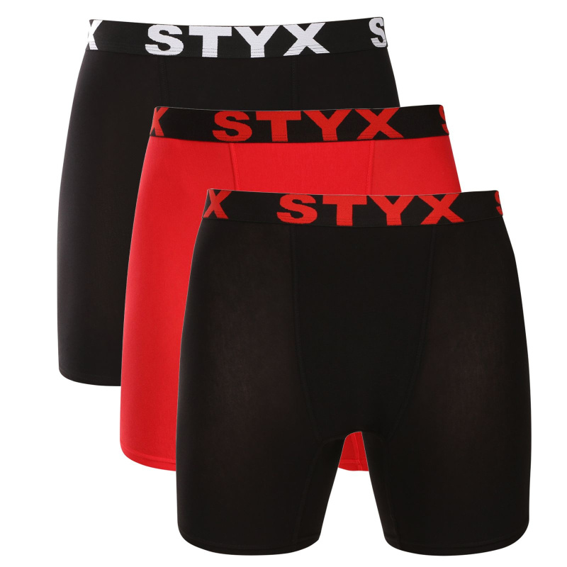 3PACK pánské boxerky Styx long sportovní guma vícebarevné (3UN09004) XL, trenky / trenýrky