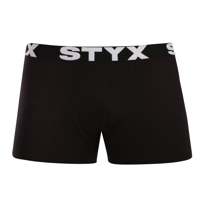 Pánské merino boxerky Styx sportovní guma černé XL, trenky / trenýrky