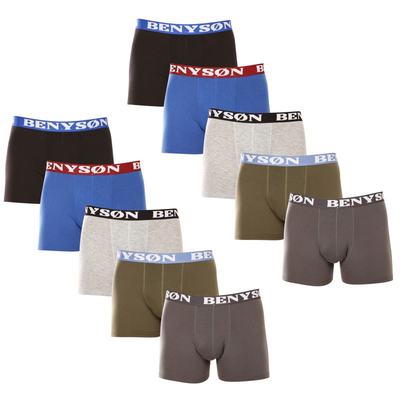 10PACK pánské boxerky Benysøn vícebarevné (2x4002) XL, trenky / trenýrky