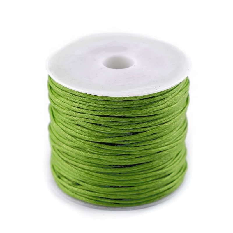 Voskovaná bavlněná šňůrka zelená (25m)