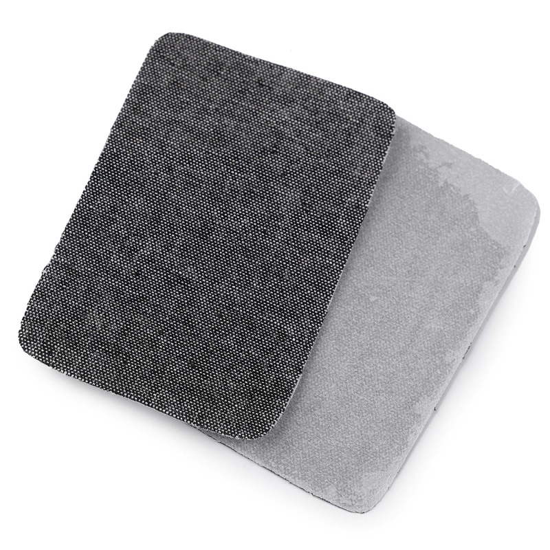 Stoklasa Klasická nažehlovací záplata modrá jeans RIFLOVÁ, textilní bavlněná 740371/6, černá žíhaná, 5,3x7,9cm, 10 kusů v balení